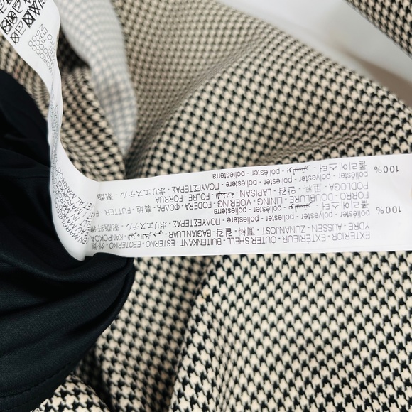 ZARA Houndstooth Faux Wrap Rhinestone Buckle Blazer Dress XS Academia Office - Picture 9 of 9